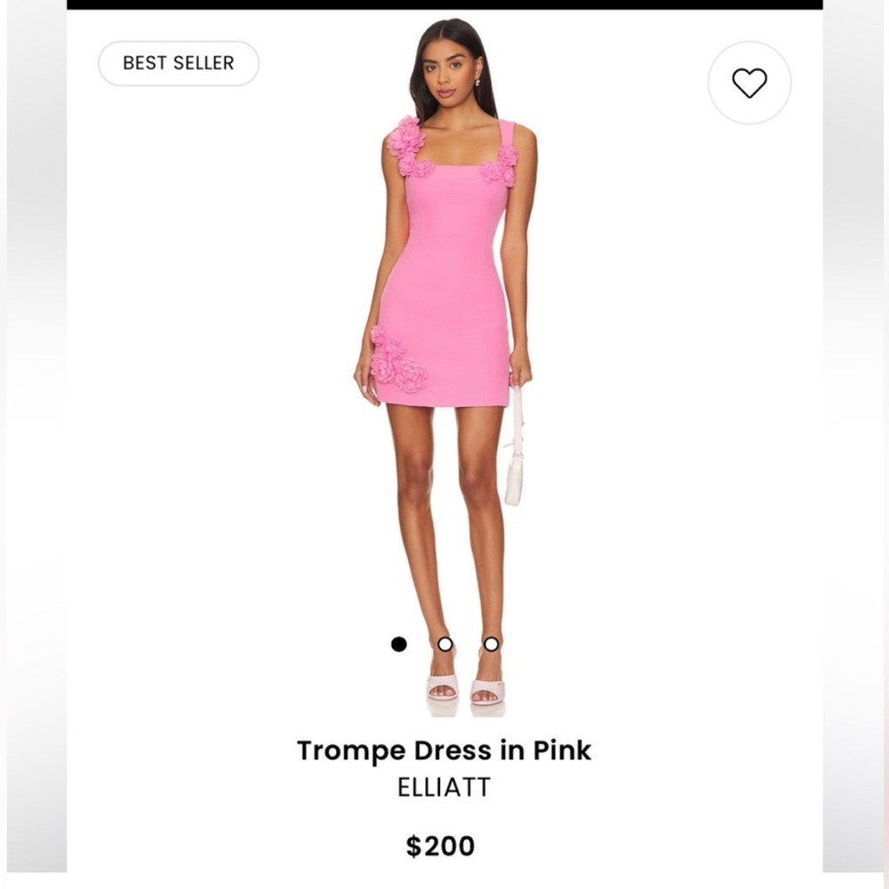 REVOLVE ELLIATT Trompe Dress - Size Medium - Floral Appliqué - Pink